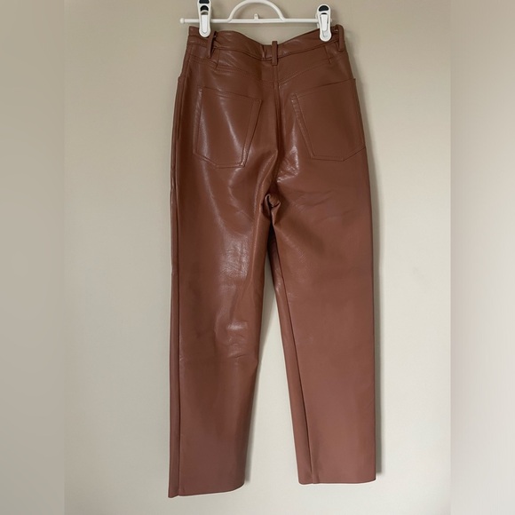Wilfred The Melina Pant Cognac Brown Vegan leather SZ:4 NWOT - Picture 4 of 5